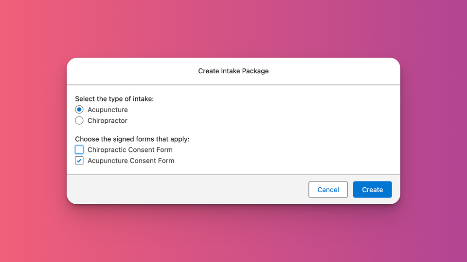 Introducing Intake Packages: Streamlining Patient Onboarding